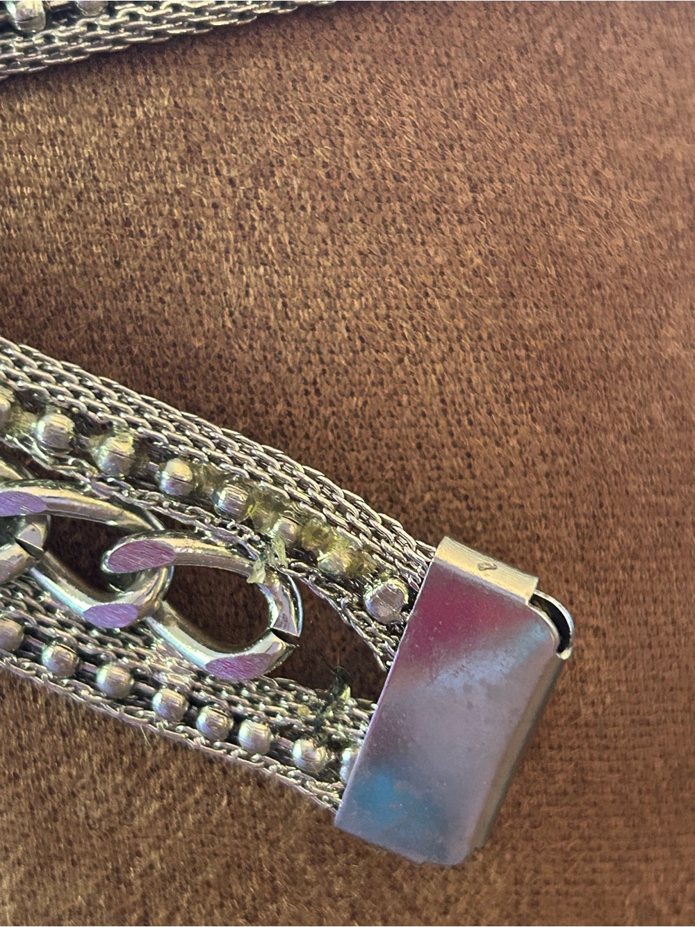 Metal mesh chunky western style belt. - Picture 5 of 11